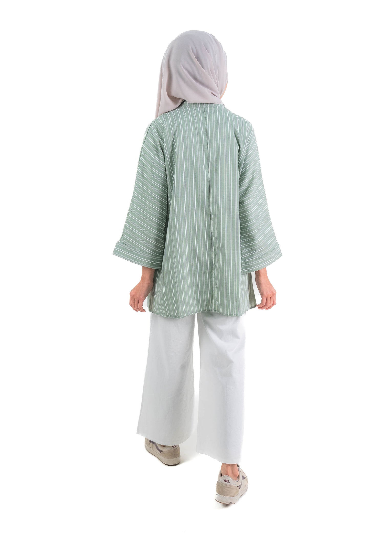 Striped Oversized Shirt in Green