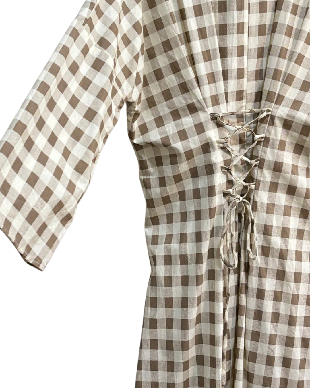 Gingham Brown Dress