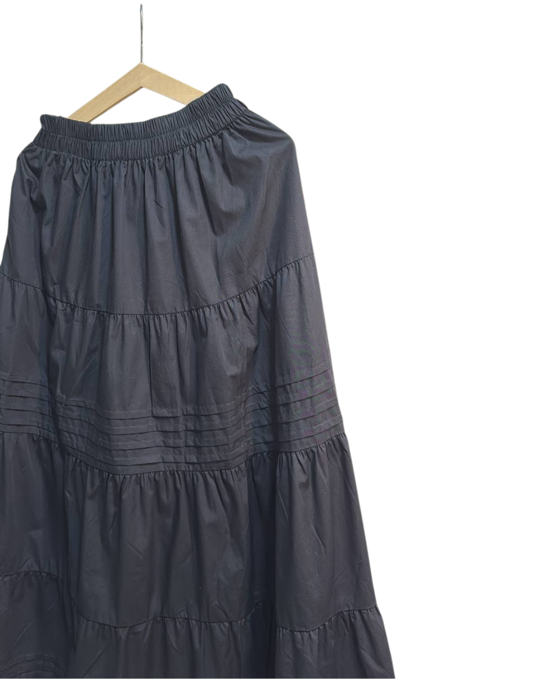 Pleat Detail Tiered Skirt