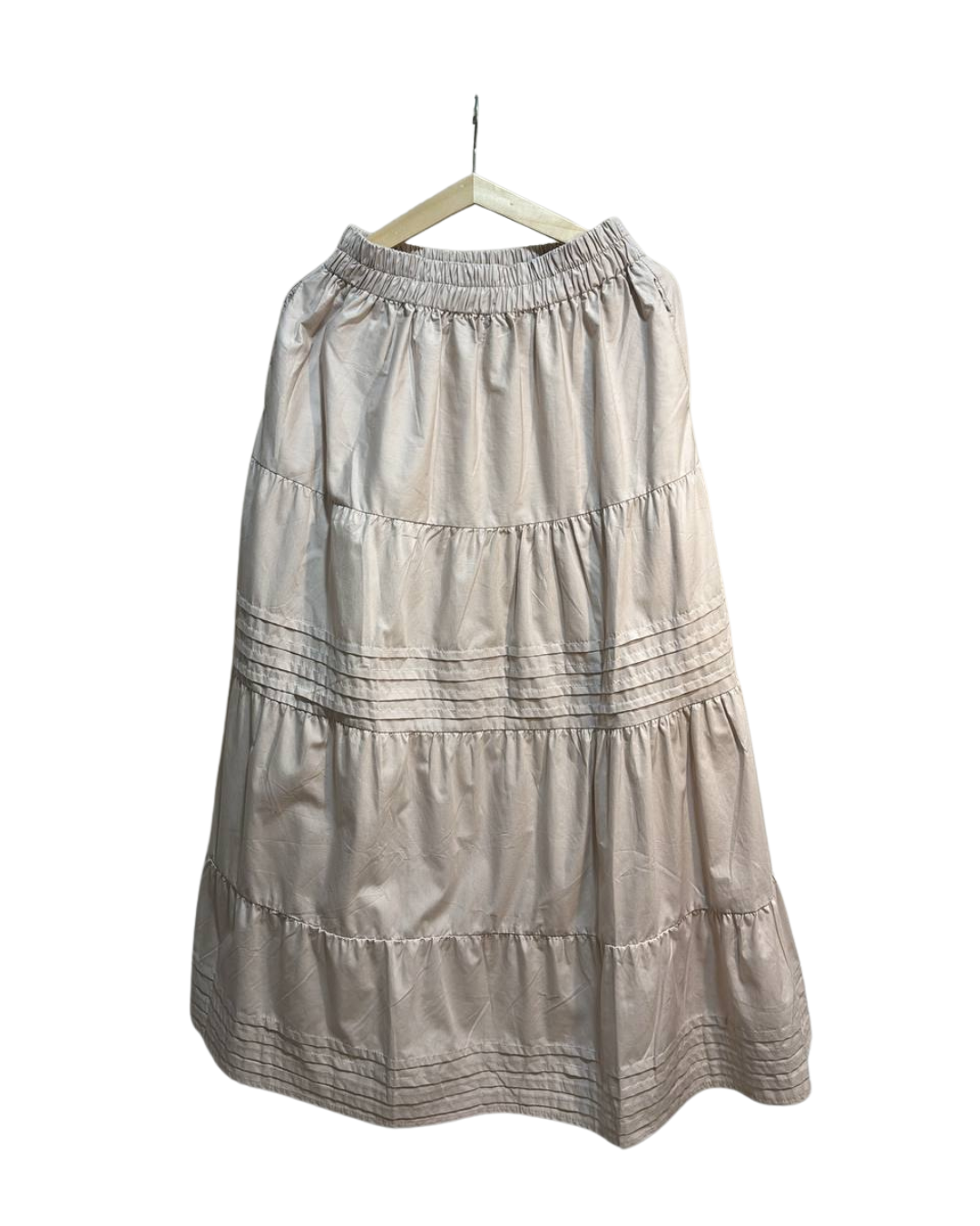 Pleat Detail Tiered Skirt