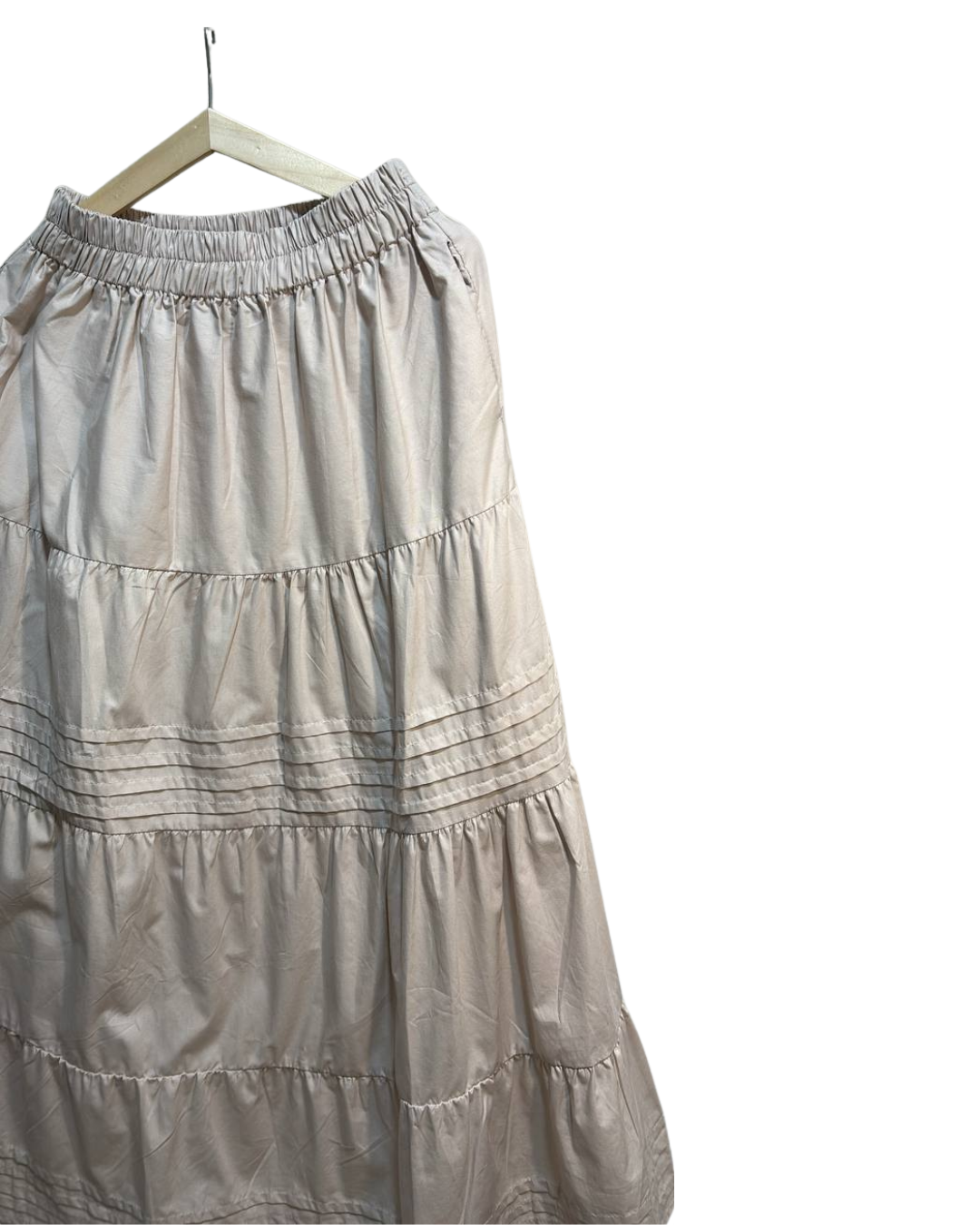 Pleat Detail Tiered Skirt