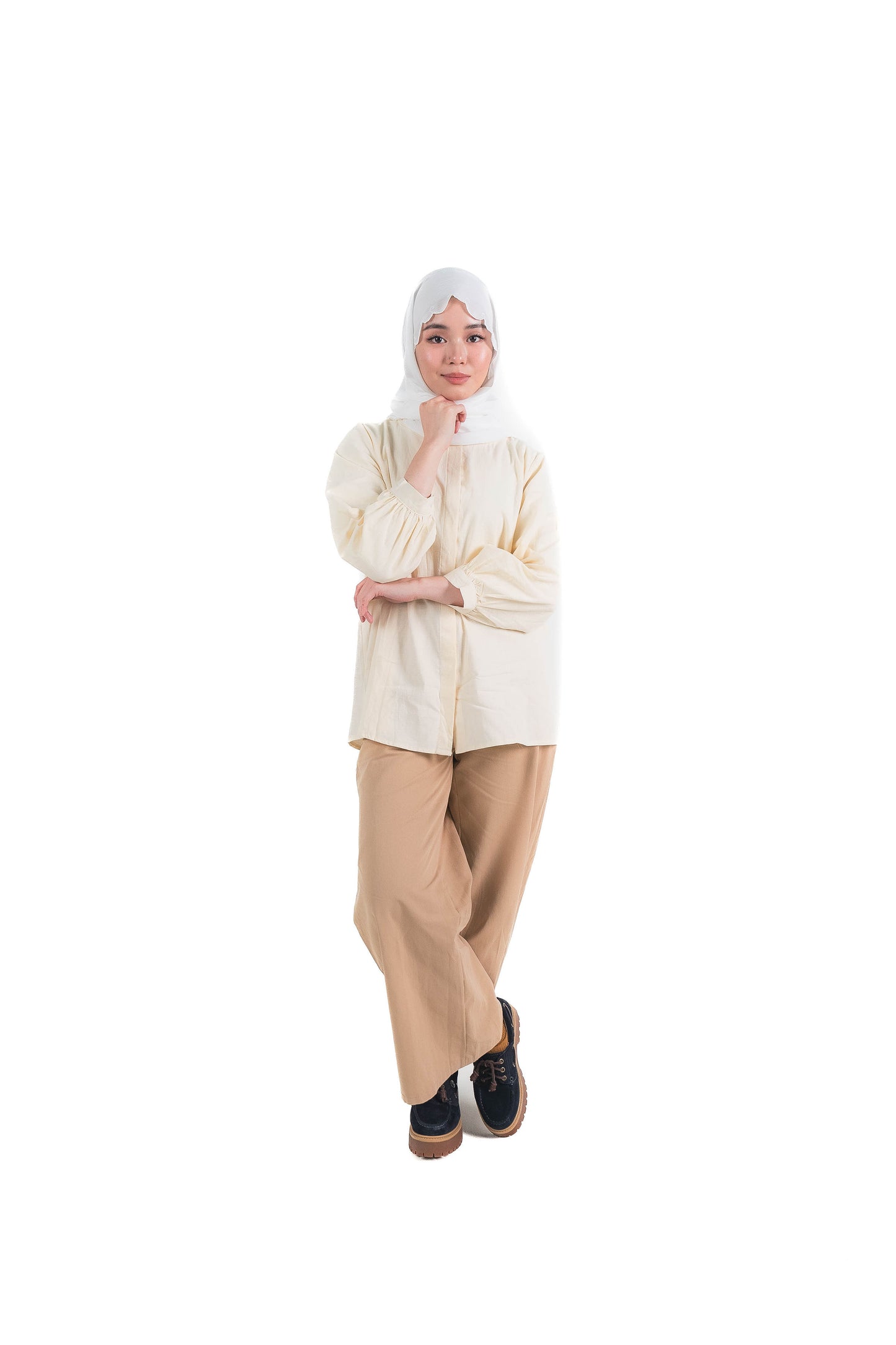 Plain Linen Shirt in Cream