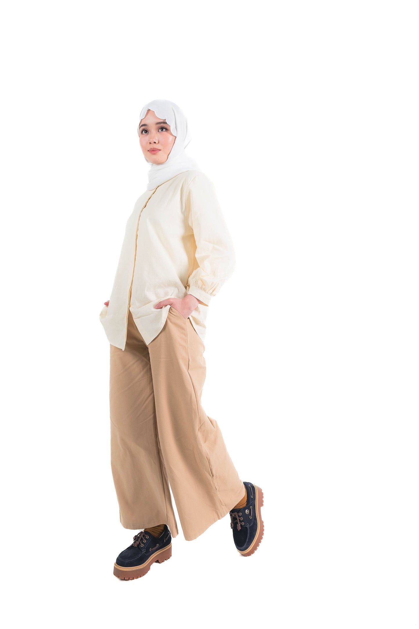 Plain Linen Shirt in Cream