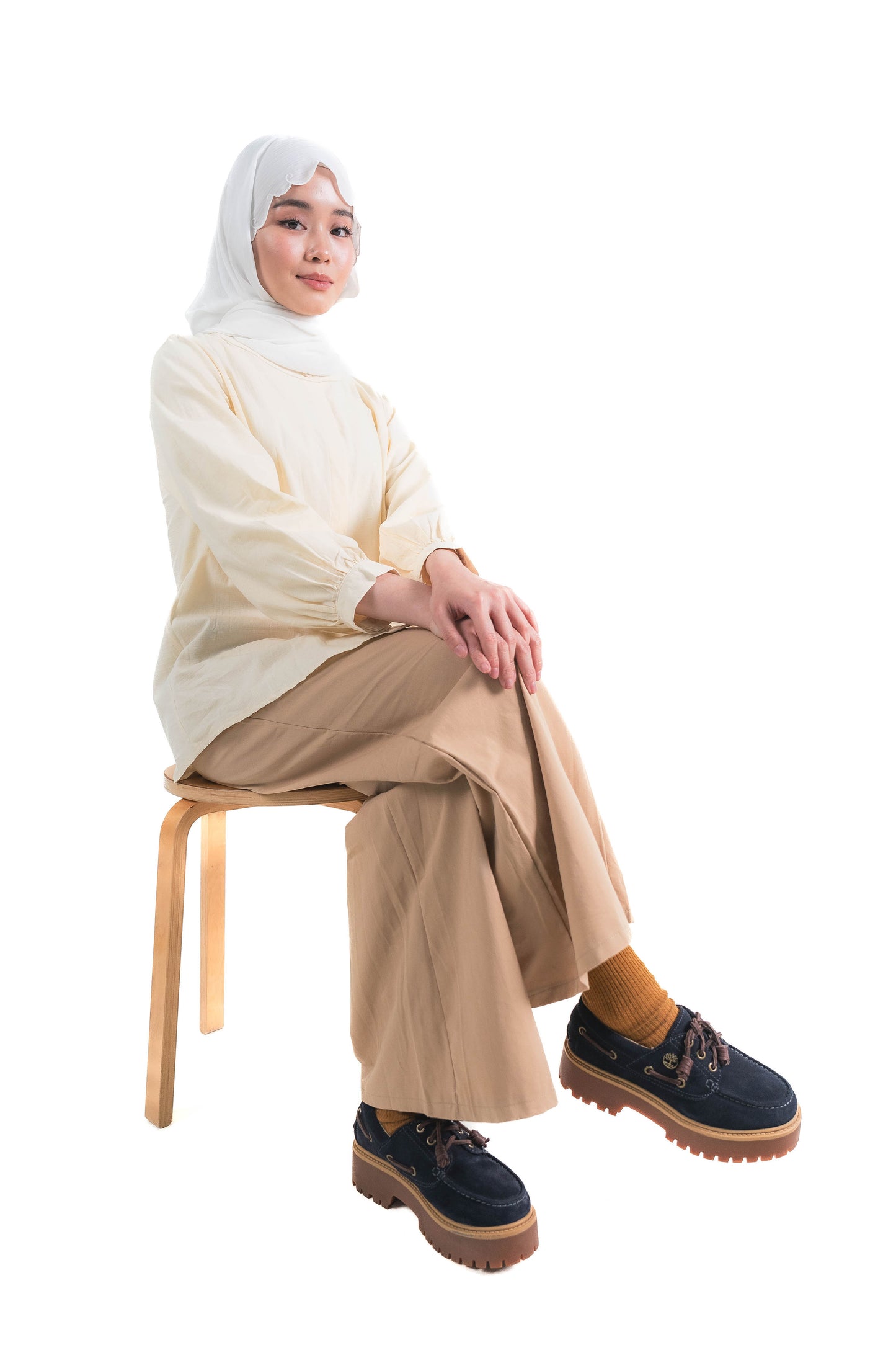 Plain Linen Shirt in Cream